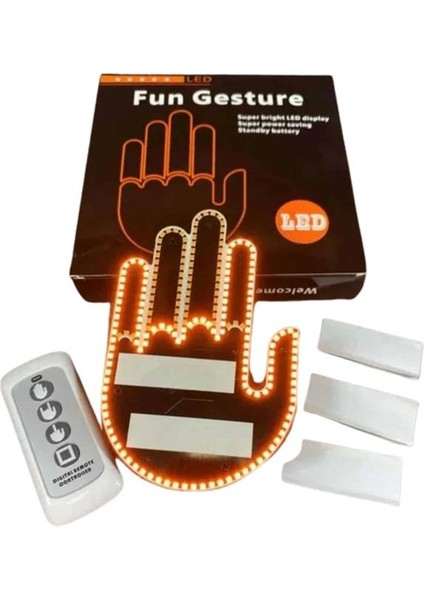 Pilli LED Işık Araç Camı Için Uzaktan Kumandalı El Simgesi - F695K179-U79695 fırsatları