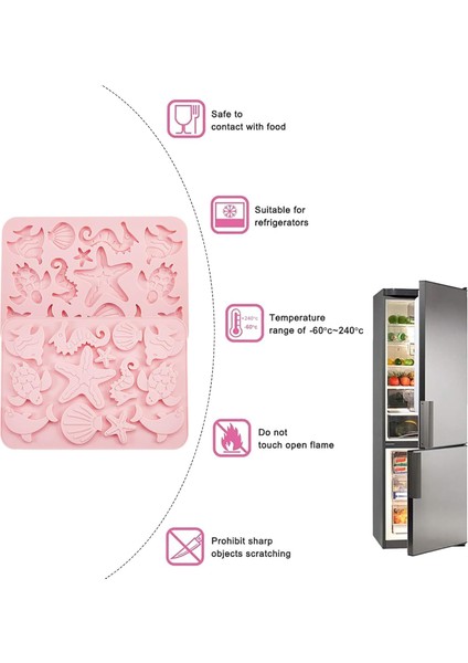 Silikon 13 Farklı Deniz Canlıları Figürleri Çikolata ve Jelibon Kalıbı indirimleri