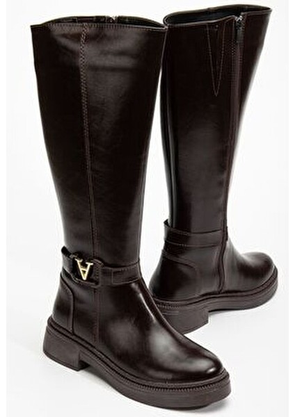 Kadın Acı Kahve Cilt Toka Detaylı Çizme fiyatları