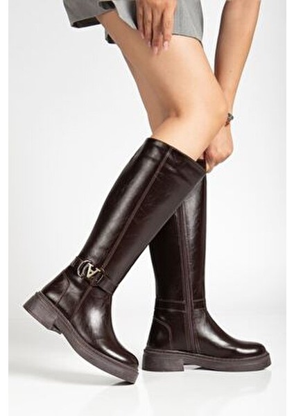 Kadın Acı Kahve Cilt Toka Detaylı Çizme fırsatları