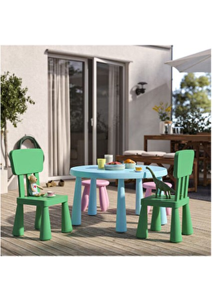 Mammut Çocuk Sandalyesi Yeşil Plastik Sabit Kolçaklı Ergonomik Tasarım fiyatları