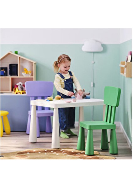 Mammut Çocuk Sandalyesi Yeşil Plastik Sabit Kolçaklı Ergonomik Tasarım modelleri