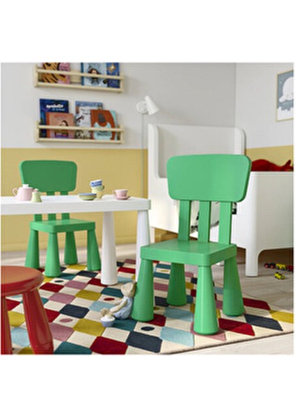 Mammut Çocuk Sandalyesi Yeşil Plastik Sabit Kolçaklı Ergonomik Tasarım fırsatları