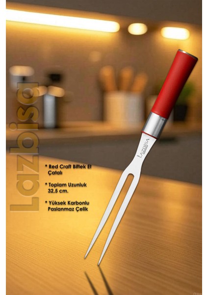 Red Craft Serisi Mutfak Bıçak Et Tavuk Balık Çatalı Barbekü Mangal Pişirme Çatalı Hds-51 fiyatları