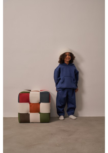 Lacivert Çocuk Kanguru Cepli Oversize Eşofman Takımı indirimleri