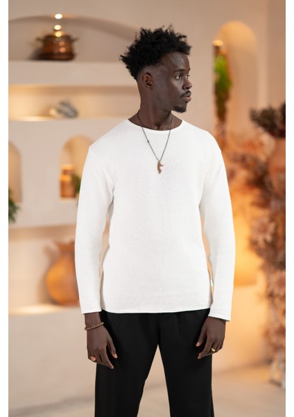 Regular Fit Likralı Kendinden Çizgili Mevsimlik Spor Kazak fiyatları