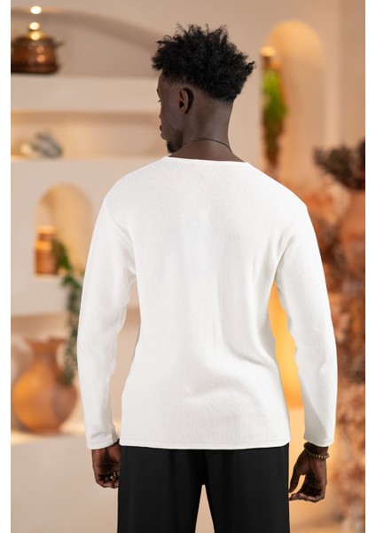 Regular Fit Likralı Kendinden Çizgili Mevsimlik Spor Kazak fırsatları