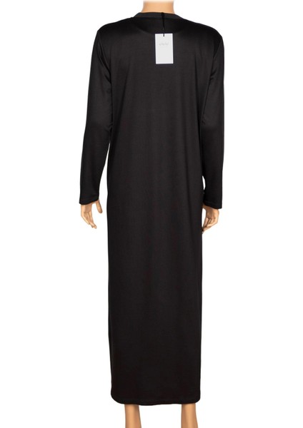 Elele Kadın Alice Büyük Beden Nervürlü Taşlı Boydan Siyah Elbise fırsatları