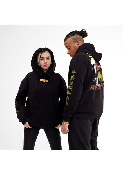 Rational Animals Siyah Regular Fit Kapüşonlu Hoodie Sweatshirt fiyatları