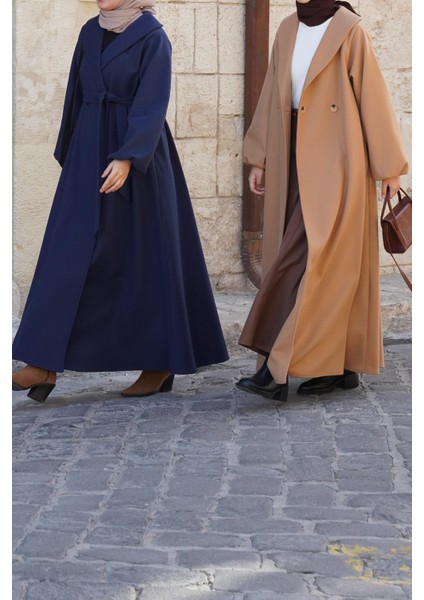 Şal Yaka Kaban - Lacivert modelleri