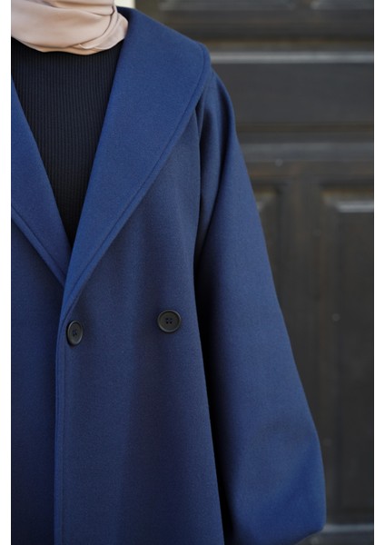 Şal Yaka Kaban - Lacivert indirimleri