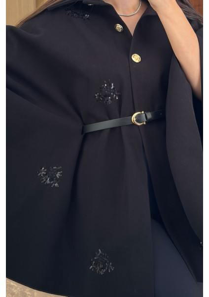 Lorava Kemerli Pul Işlemele Detay Kaban- Siyah modelleri