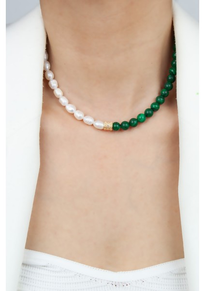 Malahit Taşlı Gerçek Inci Kolye fiyatları