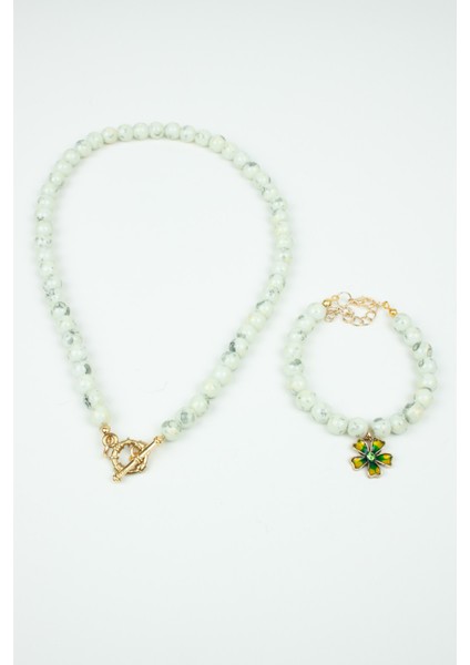 Havlit Doğal Taş Kolye Bileklik Set fiyatları