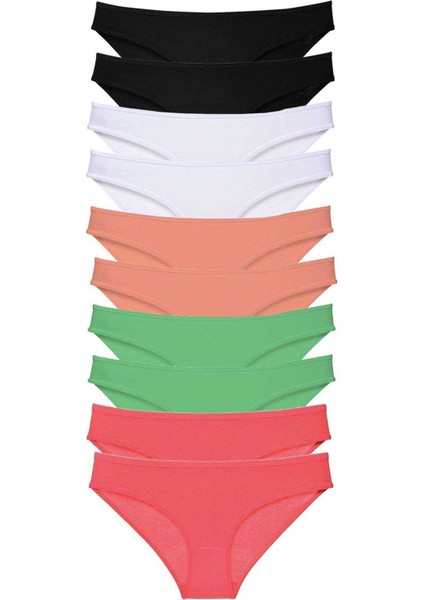 10 adet Süper Eko Set Likralı Kadın Slip Külot 504