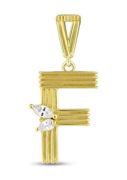 Altın F Harf Kolye Ucu - 14K