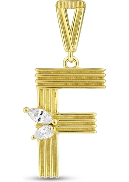 Altın F Harf Kolye Ucu - 14K fiyatları