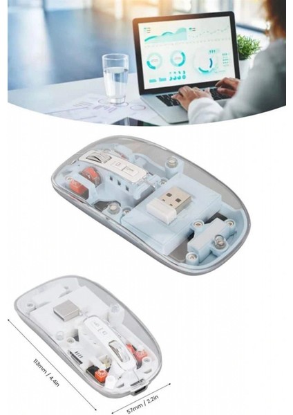 Kablosuz Mouse Fare Şarjlı Bluetooth Wireless Çift Modlu Sessiz indirimleri