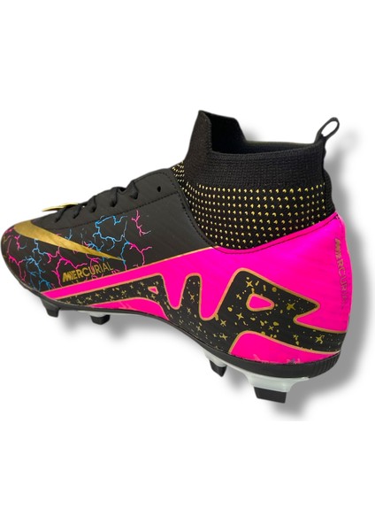 Unısex Çoraplı Halısaha & Çimsaha Krampon Siyah Fuşya Desenli fırsatları