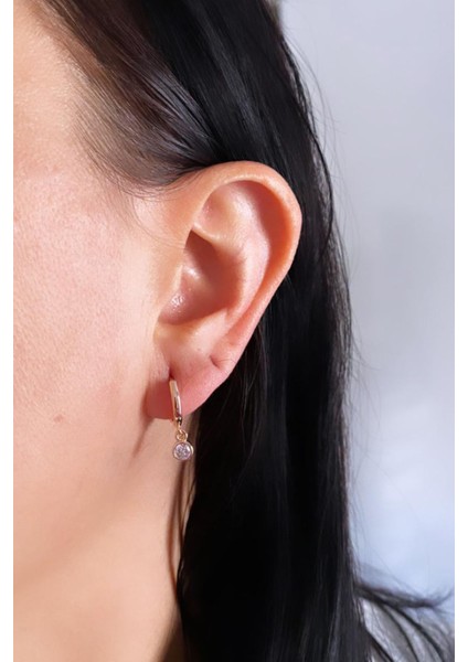 Taş Sallantılı Halka Küpe