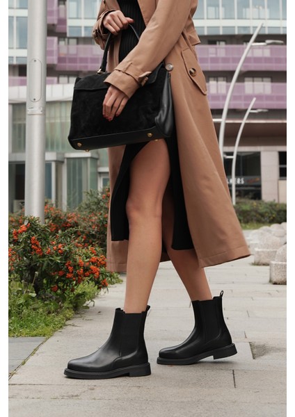 Kadın Çift Lastikli Chelsea Günlük Bot Panve Siyah fiyatları