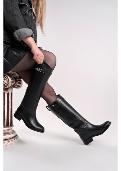 Massi Model Hakiki Deri Tak Çıkar Tokalı Kalın Topuklu Günlük Kadın Çizme fiyatları