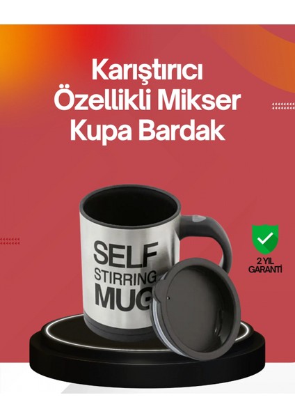 Kendi Kendini Karıştıran Termos Kupa | Güçlü Motor ve Çift Katmanlı Isı Koruma