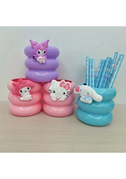 Hello Kitty Figürlü Masa Üstü Akrilik Plastik Yuvarlak Model Kalemlik AD69663 fiyatları
