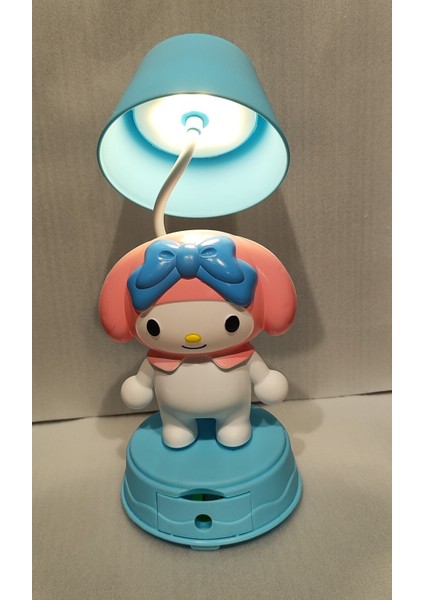 Kuromi Melody Figürlü Şarjlı Kalemtraş Çekmeceli Abajur Model Masa/gece Lambası