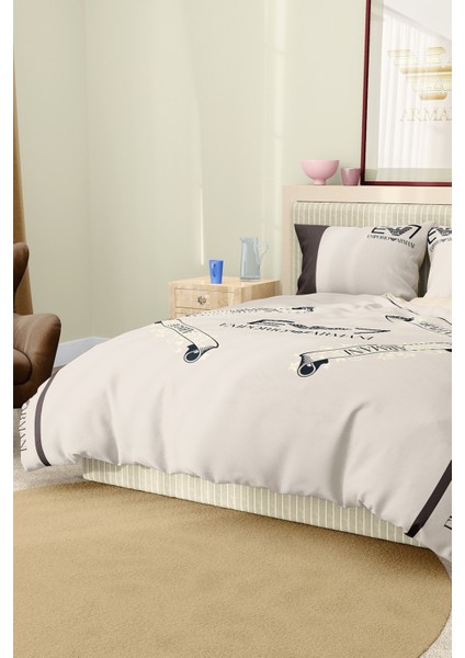 Nevresim Takımı Çift Kişilik Pamuklu Saten Kumaş 6 Parça 3D Dijital Baskı Duvet Cover Set Model No: