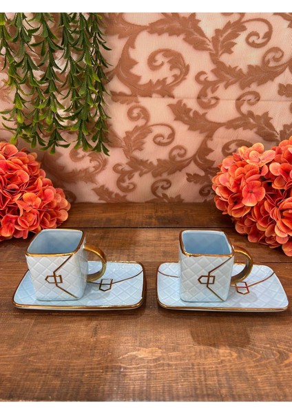 Ikili Mavi Zarf Fincan