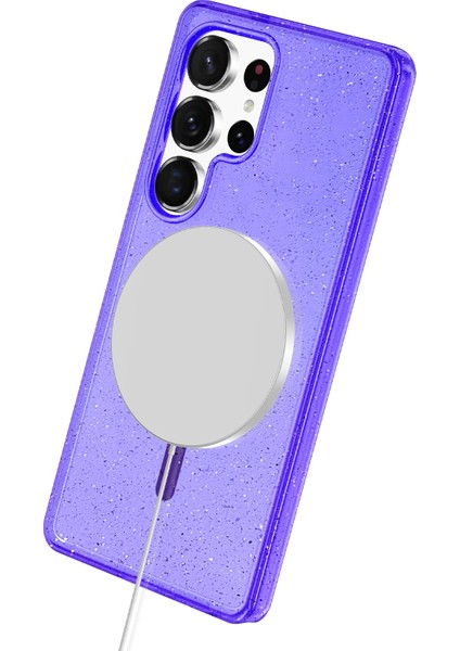 Samsung Galaxy S25 Ultra Glow Simli Lens Hediyeli Kılıf - Mor fiyatları