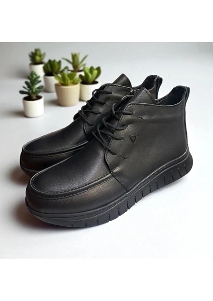 Tam Ortopedik Hakiki Deri Kaymaz Taban Topuk Dikeni Siyah Anne Botu modelleri