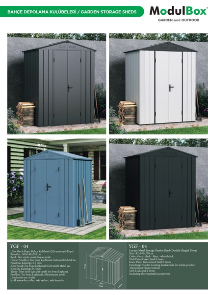 Metal Bahçe Depolama Kulübesi Siyah Renk fırsatları