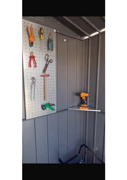 Metal Bahçe Depolama Kulübesi Siyah Renk