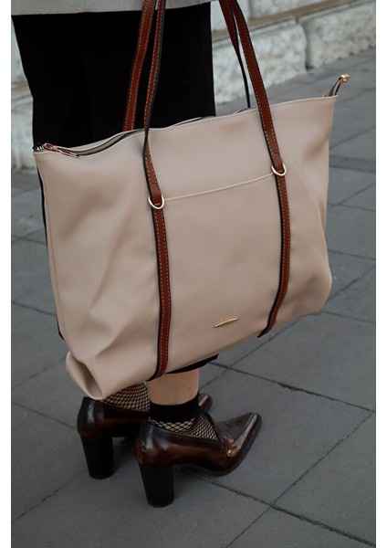 Çift Saplı Paraşüt Kumaş Geniş Günlük Omuz Çantası