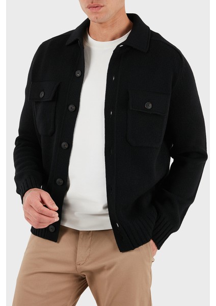 % 100 Yün Regular Fit Düğmeli Cepli Örme Ceket Erkek Ceket 13109 25079 099