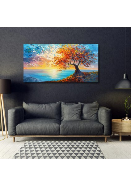 Hd Digital Baskı Ağaö-Ç ve Deniz Manzarası Kanvas Tablo Duvar modelleri