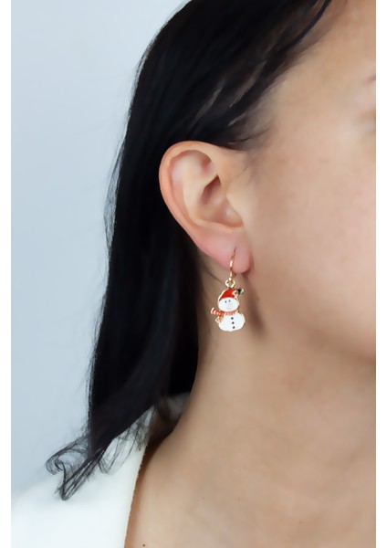 Kardanadam Figürlü Gold Renk Küpe