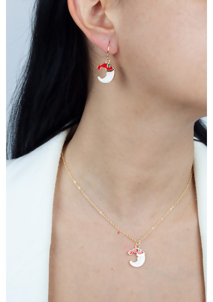 Yılbaşı Temalı Kolye Küpe Set