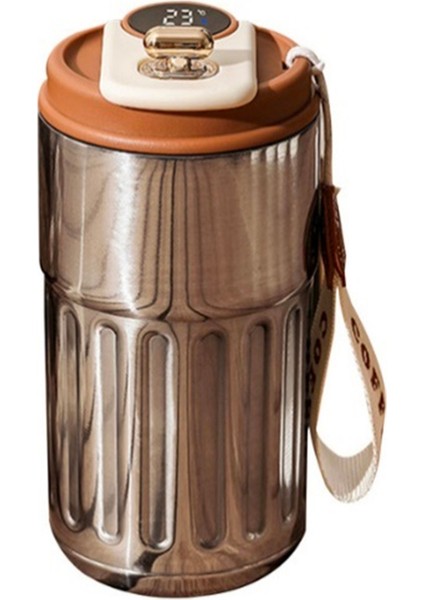 LED Sıcaklık Göstergeli Çelik Termos Krem