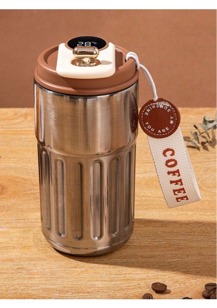 LED Sıcaklık Göstergeli Çelik Termos Krem fiyatları