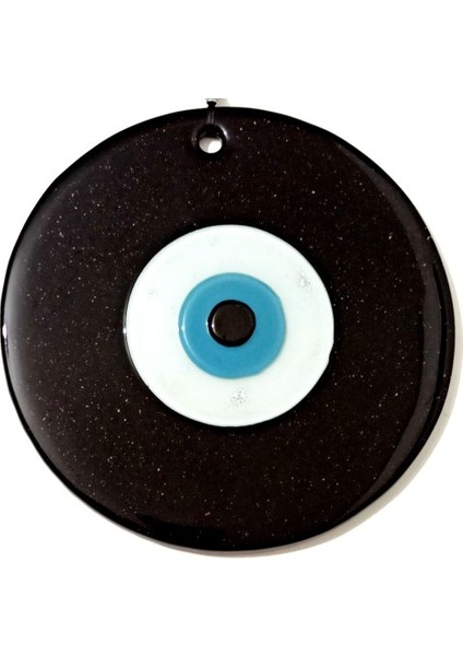 Mavi Nazar Boncuklu 16 Santimetre El Yapımı Siyah Duvar Süsü Nazarlık fiyatları