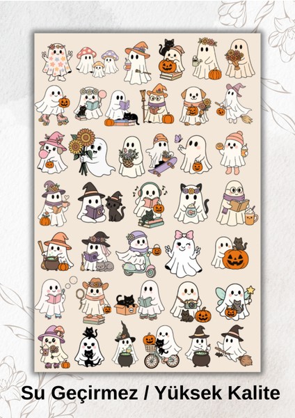 Cadılar Bayramı, Tatlı Hayalet Sticker Ajanda Bullet Journal YRM0013