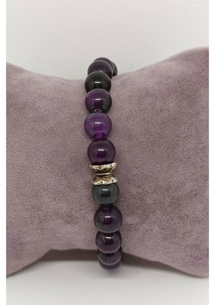 Mor Ametist Doğal Taşlı Bileklik modelleri