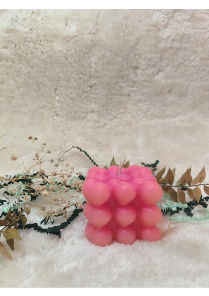 Kalp Şeklinde Bubble Desenli Dekoratif Mum, Tek Renk modelleri