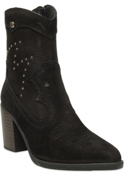 D25KB-4330 Günlük Topuklu Siyah Kadın Bot