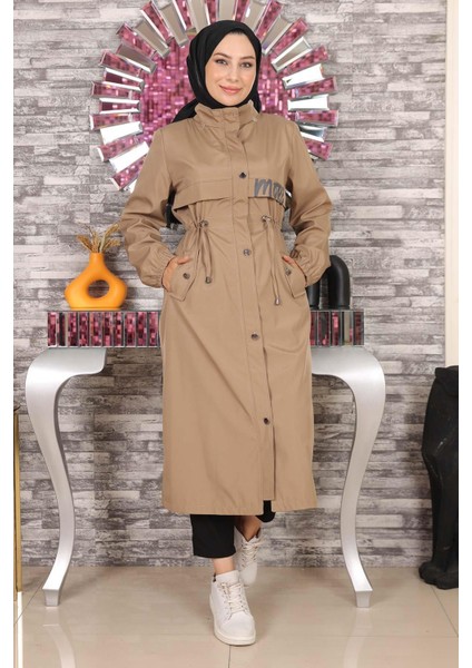 Yazı Detaylı Kapşonlu Mont Vizon 15900 modelleri