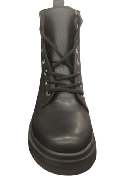 86209Z Yandan Fermuarlı Kaydırmaz Kalın Kauçuk Taban Günlük Kadın Bot modelleri