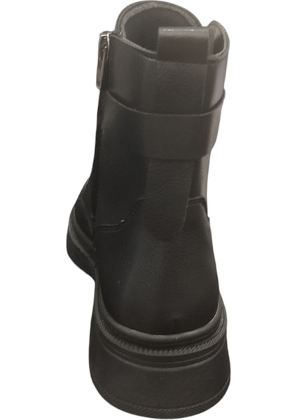 86209Z Yandan Fermuarlı Kaydırmaz Kalın Kauçuk Taban Günlük Kadın Bot fırsatları